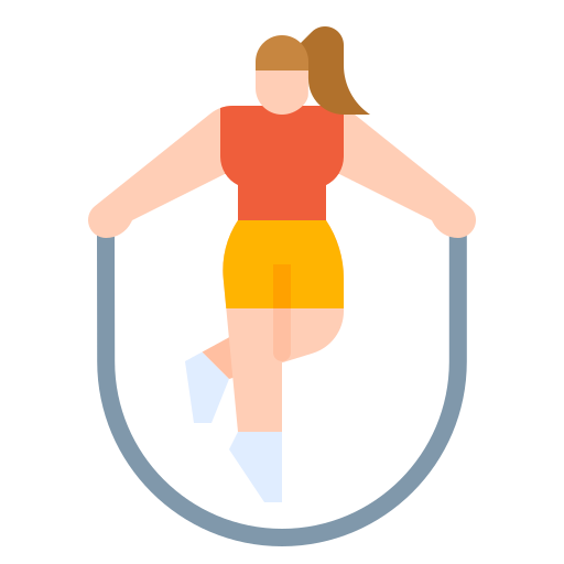 woman with light orange pants jumping rope