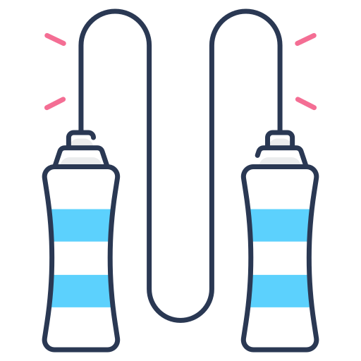 a striped jump rope
